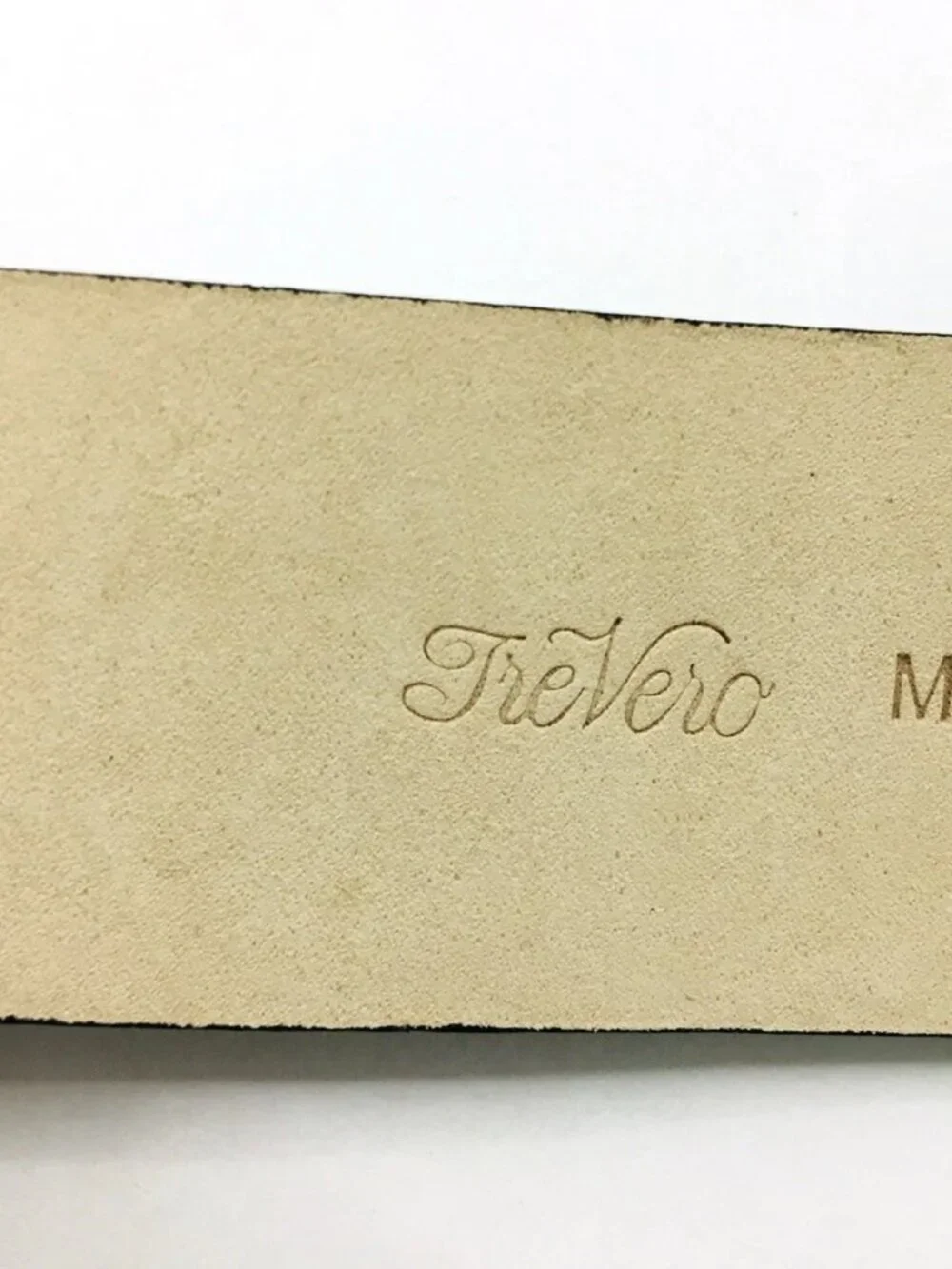 Tre Vero Belt Sz M Minimalist Modern Textured Silver Stud Buckle Classic Black